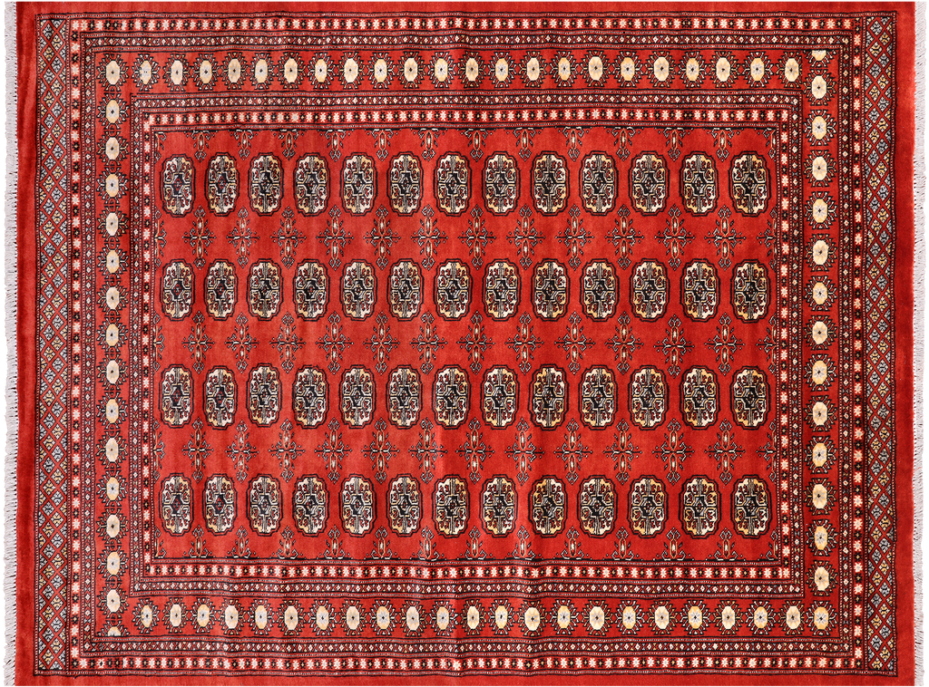 Rust 5' 7" X 7' 4" Silky Bokhara Handmade Wool Rug - Q24634