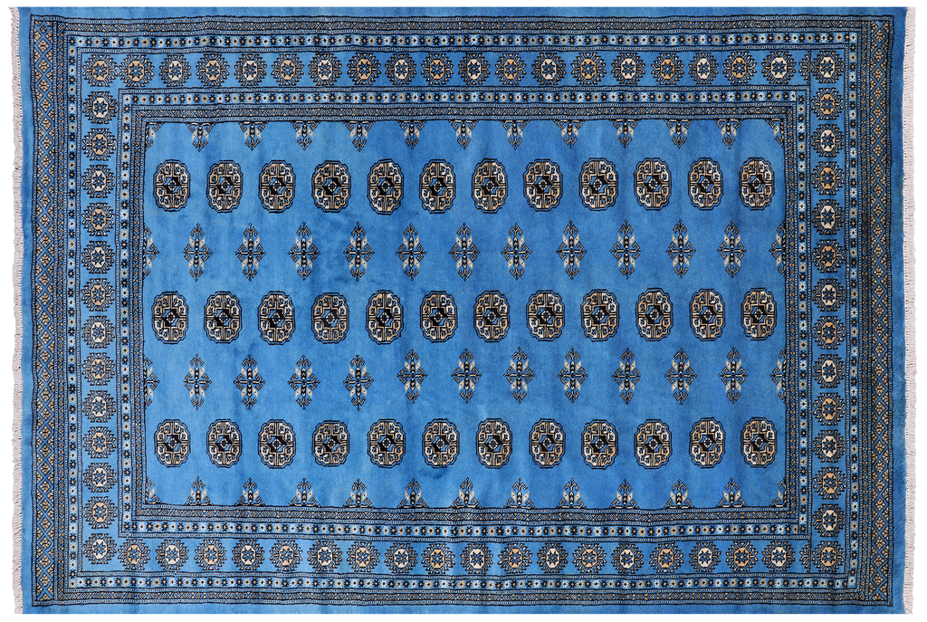 Blue 5' 7" X 7' 10" Silky Bokhara Handmade Wool Rug - Q24647