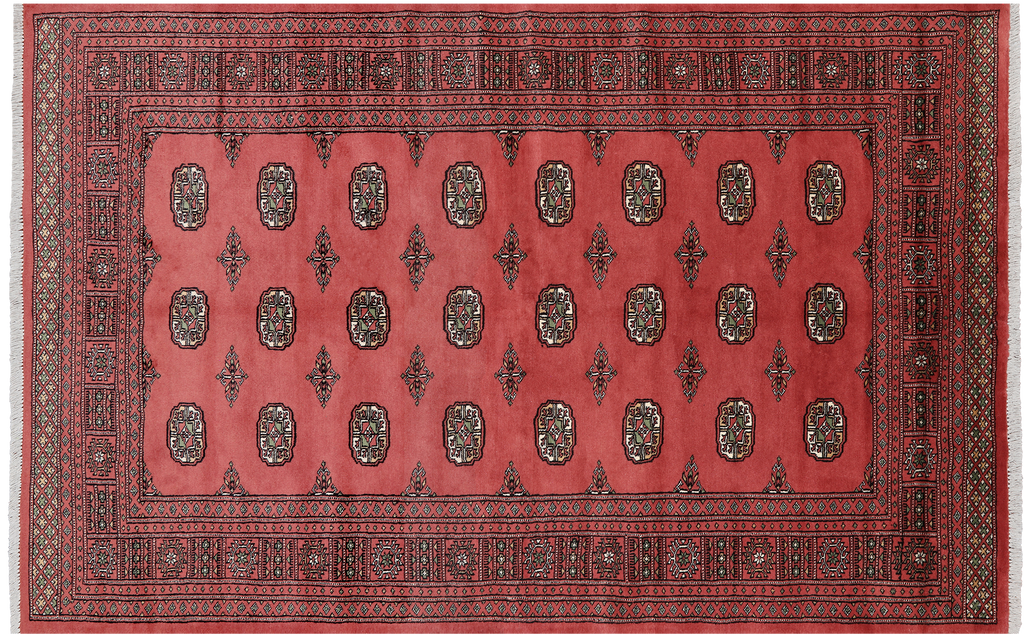 Pink 5' 0" X 8' 0" Silky Bokhara Hand-Knotted Wool Rug - Q24649