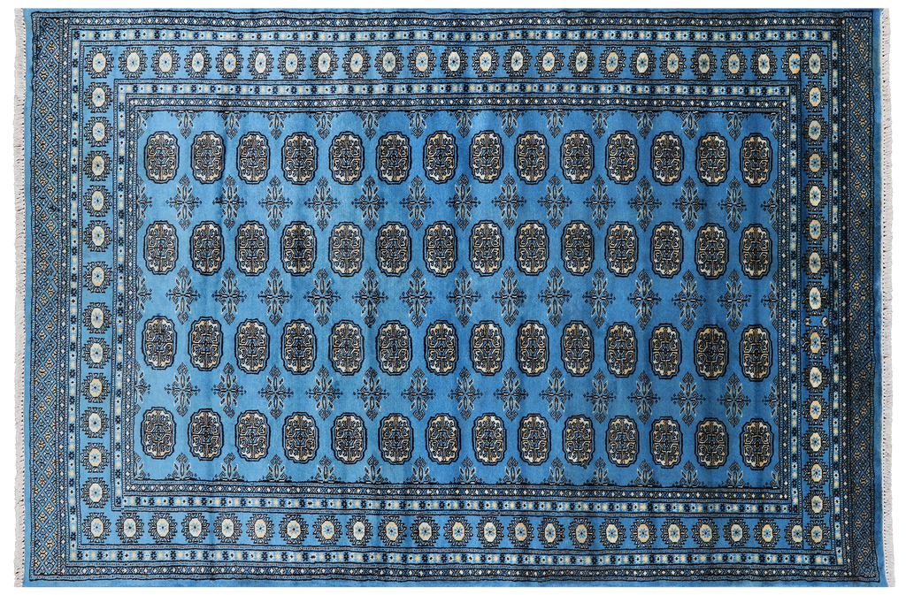 Blue 5' 6" X 8' 2" Silky Bokhara Hand Knotted Wool Rug - Q24653