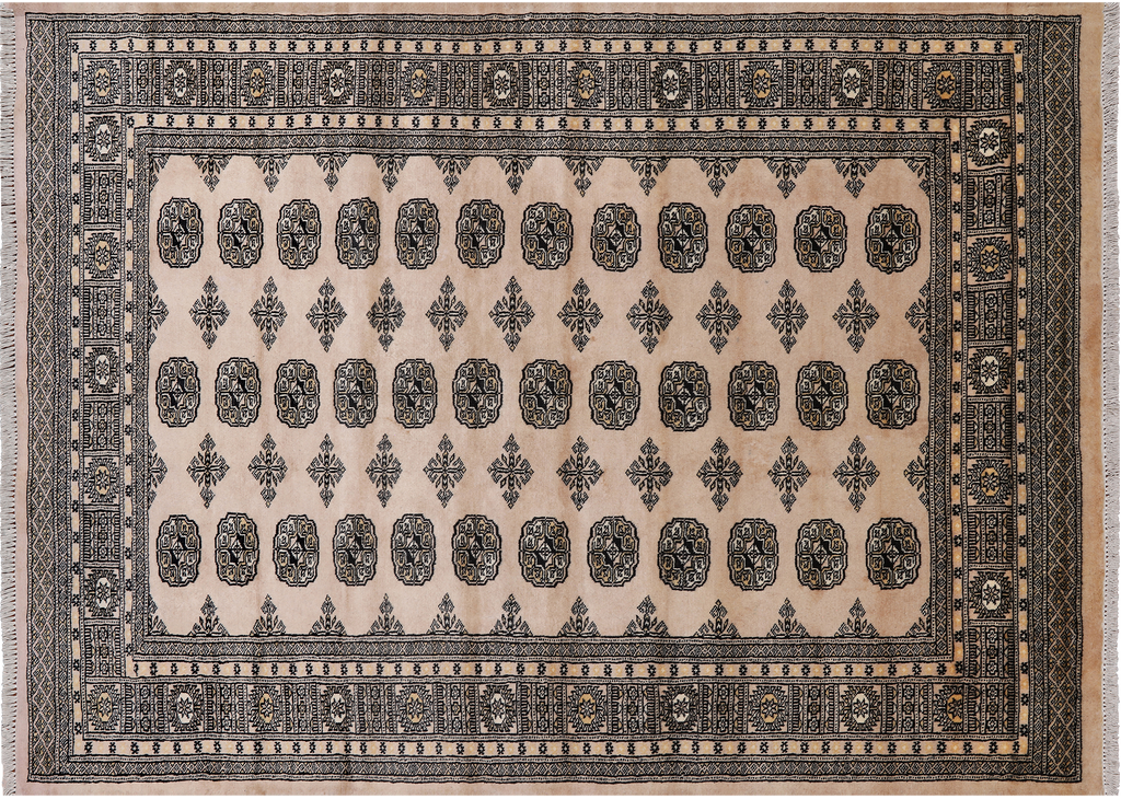 Ivory 5' 6" X 7' 10" Silky Bokhara Hand-Knotted Wool Rug - Q24673
