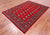 Red 5' 6" X 7' 10" Silky Bokhara Hand Knotted Wool Rug - Q24674