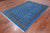 Blue 6' 1" X 9' 0" Silky Bokhara Hand Knotted Wool Rug - Q24700