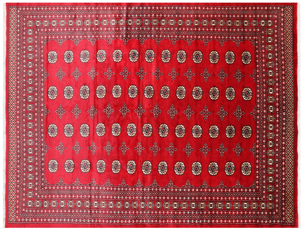 Red 8' 0" X 10' 2" Silky Bokhara Handmade Wool Rug - Q24747