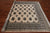 Beige 6' 7" X 6' 3" Square Silky Bokhara Handmade Wool Rug - Q24761