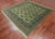 Green 7' Square Silky Bokhara Hand Knotted Wool Rug - Q24762