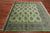 Green 7' Square Silky Bokhara Hand Knotted Wool Rug - Q24762