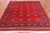 Red 7' Square Silky Bokhara Hand-Knotted Wool Rug - Q24767