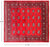 Red 7' Square Silky Bokhara Hand-Knotted Wool Rug - Q24767