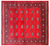 Red 7' Square Silky Bokhara Hand-Knotted Wool Rug - Q24767