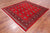 Red 7' Square Silky Bokhara Hand-Knotted Wool Rug - Q24767