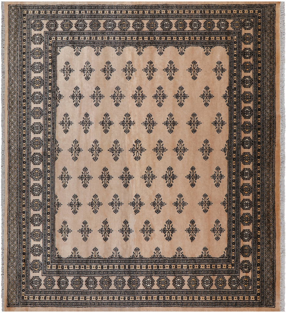 Beige 7' 8" X 6' 9" Silky Bokhara Handmade Wool Rug - Q24776