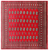 Red 8' Square Silky Bokhara Handmade Wool Rug - Q24780