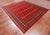 Red 8' Square Silky Bokhara Handmade Wool Rug - Q24780