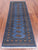 Blue 2' 6" X 8' 2" Runner Silky Bokhara Hand-Knotted Wool Rug - Q24829
