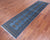 Blue 2' 6" X 10' 0" Runner Silky Bokhara Hand-Knotted Wool Rug - Q24869