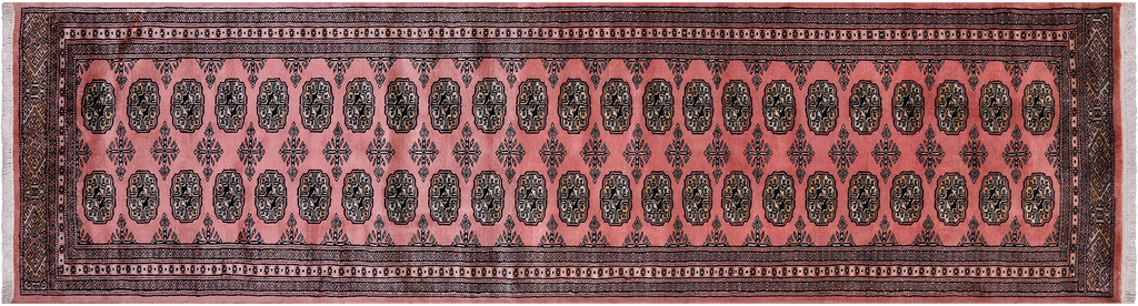 Pink 2' 8" X 10' 2" Runner Silky Bokhara Handmade Wool Rug - Q24887