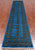 Blue 2' 7" X 12' 2" Runner Silky Bokhara Handmade Wool Rug - Q24905
