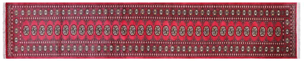 Pink 2' 6" X 13' 8" Silky Bokhara Handmade Wool Runner Rug - Q24935