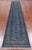 Blue 2' 8" X 14' 6" Runner Silky Bokhara Hand-Knotted Wool Rug - Q24938