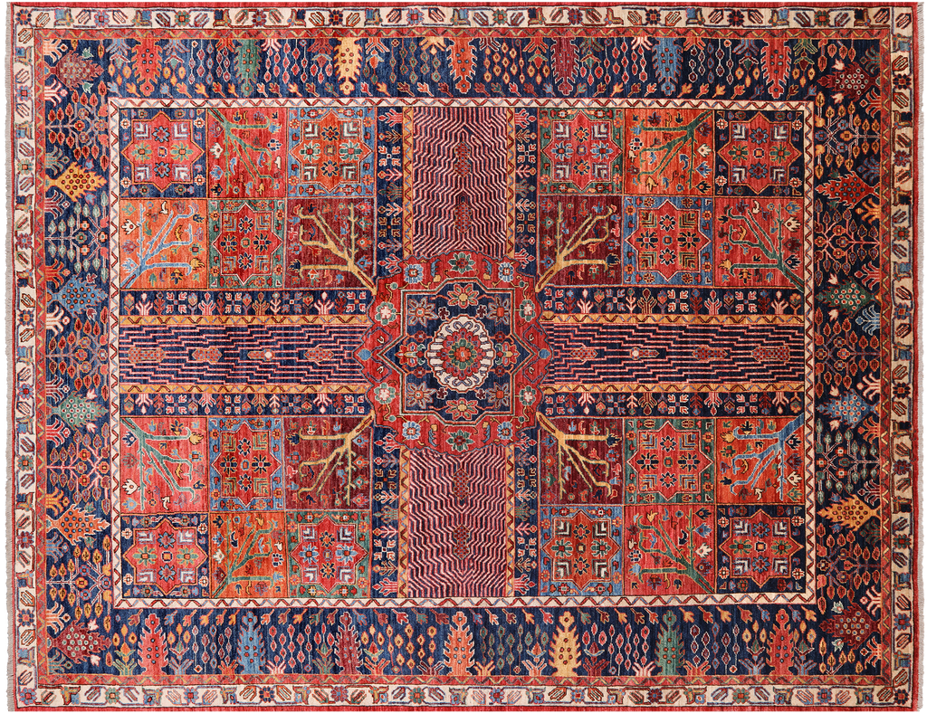 Red 7' 11" X 9' 7" Persian Fine Serapi Handmade Wool Rug - Q24960