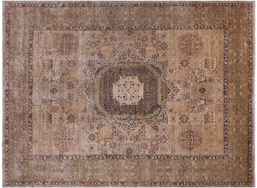 Ivory 8' 11" X 12' 3" Geometric Mamluk Hand Knotted Wool Rug - Q24980