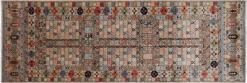 3' 9" X 11' 4" Runner Fine Turkmen Ersari Handmade Wool Rug - Q25006