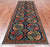 Blue 4' 2" X 11' 8" Runner Super Turkmen Ersari Hand Knotted Wool Rug - Q25015