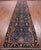 Blue 4' 2" X 19' 3" Runner Persian Heriz Serapi Hand-Knotted Wool Rug - Q25016