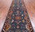 Blue 4' 2" X 19' 3" Runner Persian Heriz Serapi Hand-Knotted Wool Rug - Q25016