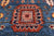 Blue 4' 2" X 19' 3" Runner Persian Heriz Serapi Hand-Knotted Wool Rug - Q25016