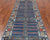Blue 3' 11" X 11' 8" Runner Fine Turkmen Ersari Handmade Wool Rug - Q25022