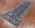 Blue 3' 11" X 11' 8" Runner Fine Turkmen Ersari Handmade Wool Rug - Q25022