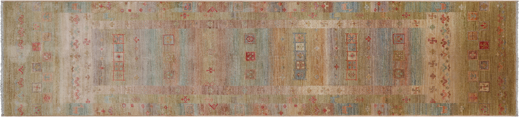 2' 7" X 11' 8" Runner Persian Gabbeh Tribal Handmade Wool Rug - Q25028