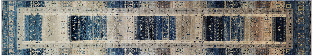 2' 9" X 15' 0" Runner Tribal Persian Gabbeh Handmade Wool Rug - Q25038