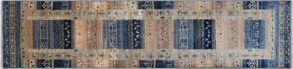 2' 9" X 11' 7" Runner Tribal Persian Gabbeh Handmade Wool Rug - Q25041