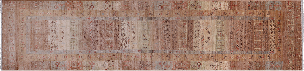 2' 8" X 11' 7" Runner Tribal Persian Gabbeh Handmade Wool Rug - Q25051