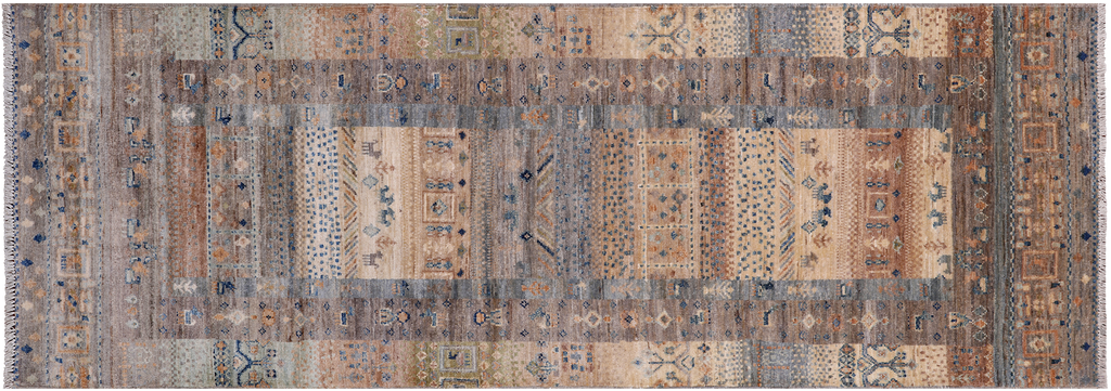 2' 8" X 7' 7" Persian Tribal Gabbeh Handmade Wool Runner Rug - Q25053