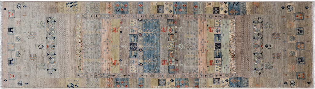 2' 7" X 9' 6" Tribal Persian Gabbeh Hand Knotted Wool Runner Rug - Q25054