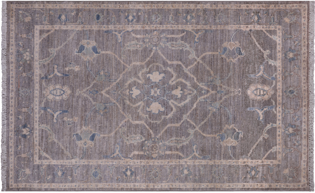 Grey 2' 11" X 4' 8" Turkish Oushak Washed Out Handmade Wool Rug - Q25055