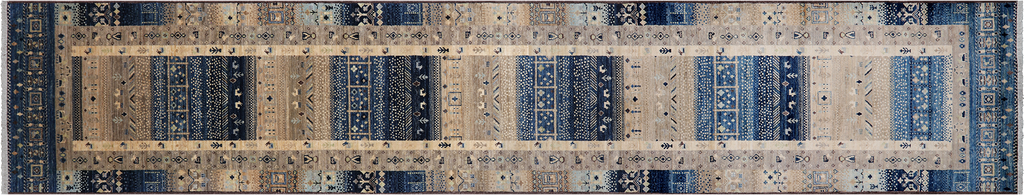 2' 9" X 15' 1" Runner Persian Gabbeh Tribal Hand-Knotted Wool Rug - Q25058