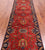 Red 3' 1" X 11' 9" Runner Persian Heriz Serapi Hand-Knotted Wool Rug - Q25065