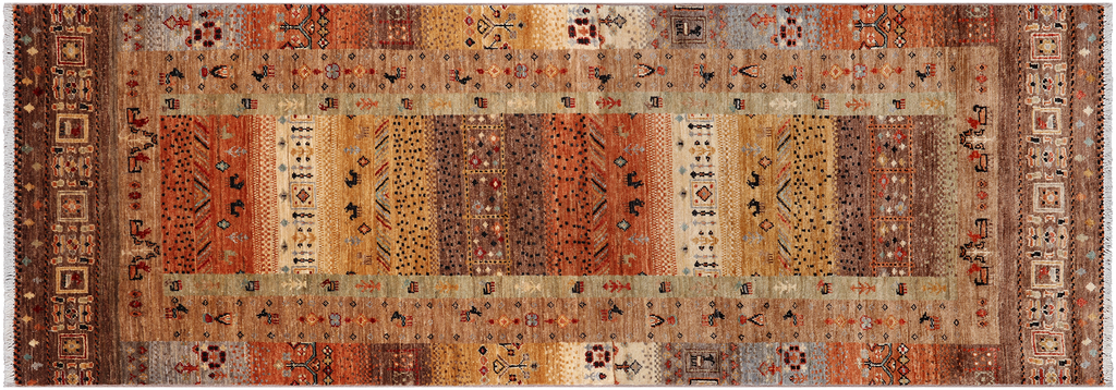 2' 9" X 7' 11" Tribal Persian Gabbeh Handmade Wool Runner Rug - Q25067