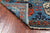 Blue 4' 0" X 9' 9" Runner Super Turkmen Ersari Handmade Wool Rug - Q25072