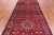 Red 4' 8" X 12' 10" Vintage Persian Heriz Serapi Handmade Wool Rug - Q25074