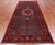 Navy Blue 4' 8" X 10' 7" Vintage Persian Heriz Serapi Handmade Wool Rug - Q25076
