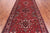 Red 4' 11" X 12' 9" Vintage Persian Heriz Serapi Hand Knotted Wool Rug - Q25077