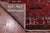 Red 4' 11" X 12' 9" Vintage Persian Heriz Serapi Hand Knotted Wool Rug - Q25077