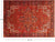 Red 7' 9" X 10' 11" Vintage Persian Heriz Serapi Hand-Knotted Wool Rug - Q25078
