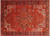 Red 7' 9" X 10' 11" Vintage Persian Heriz Serapi Hand-Knotted Wool Rug - Q25078